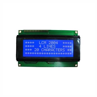 4x20 LCD Ekran, Mavi Üzerine Beyaz